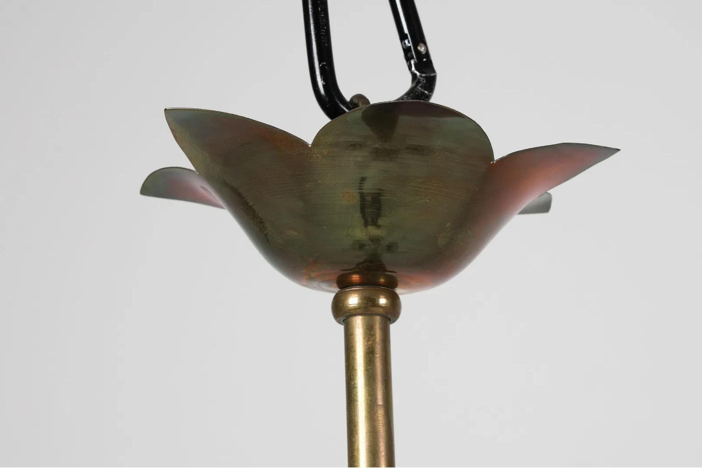 Kronleuchter aus Muranoglas und Messing aus der Mitte des Jahrhunderts im Angebot 5