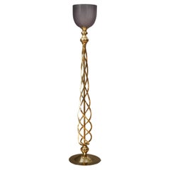 MidCentury Murano Glass and Brass Floor Lamp, 1970