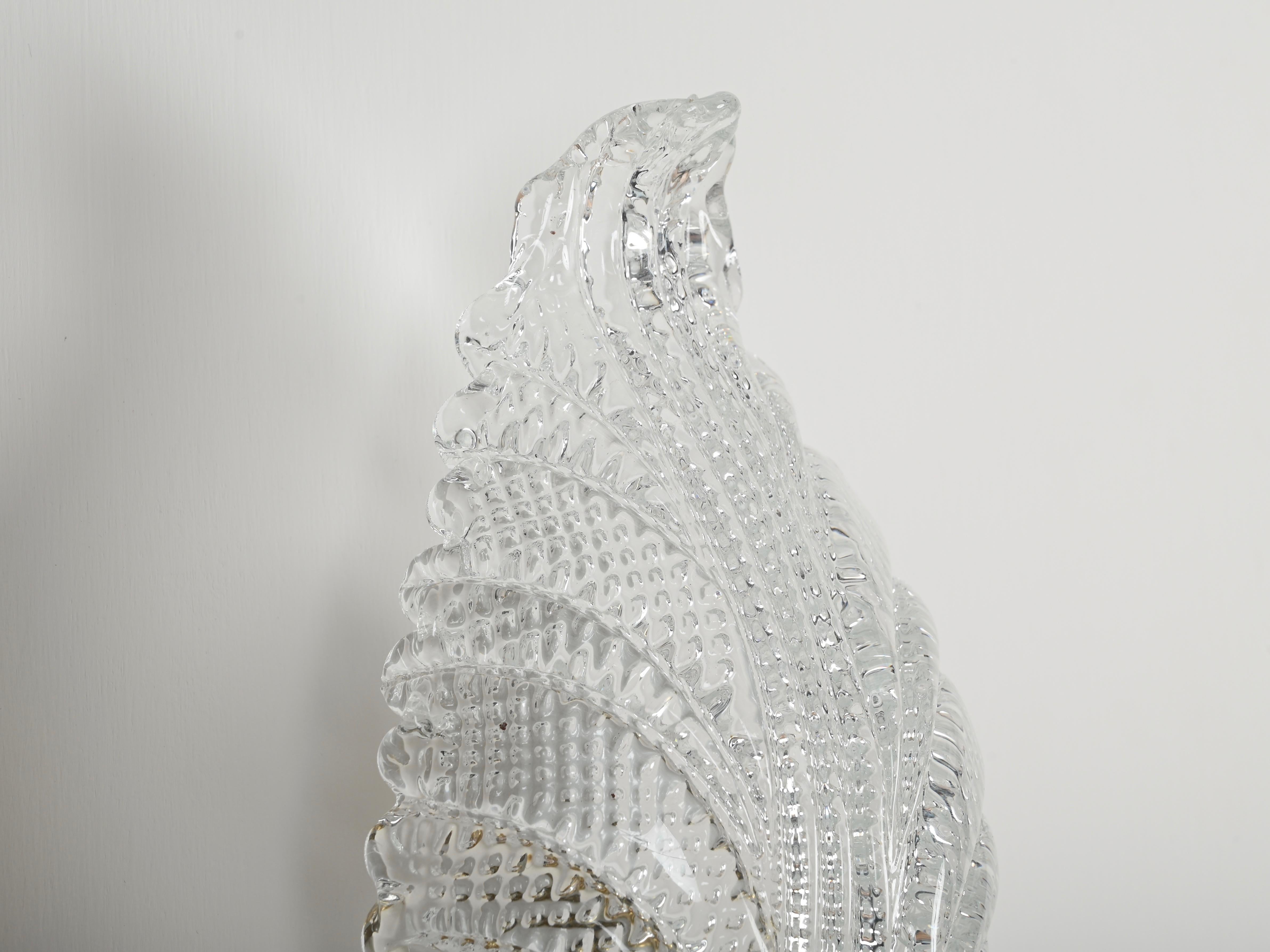 Wandleuchter aus Muranoglas und Messingblättern von Barovier, Italien 1950er Jahre im Angebot 4