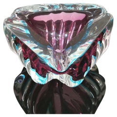 Midcentury Murano Glass Ashtray Decorative Bowl by Poli Italian Design 1970s