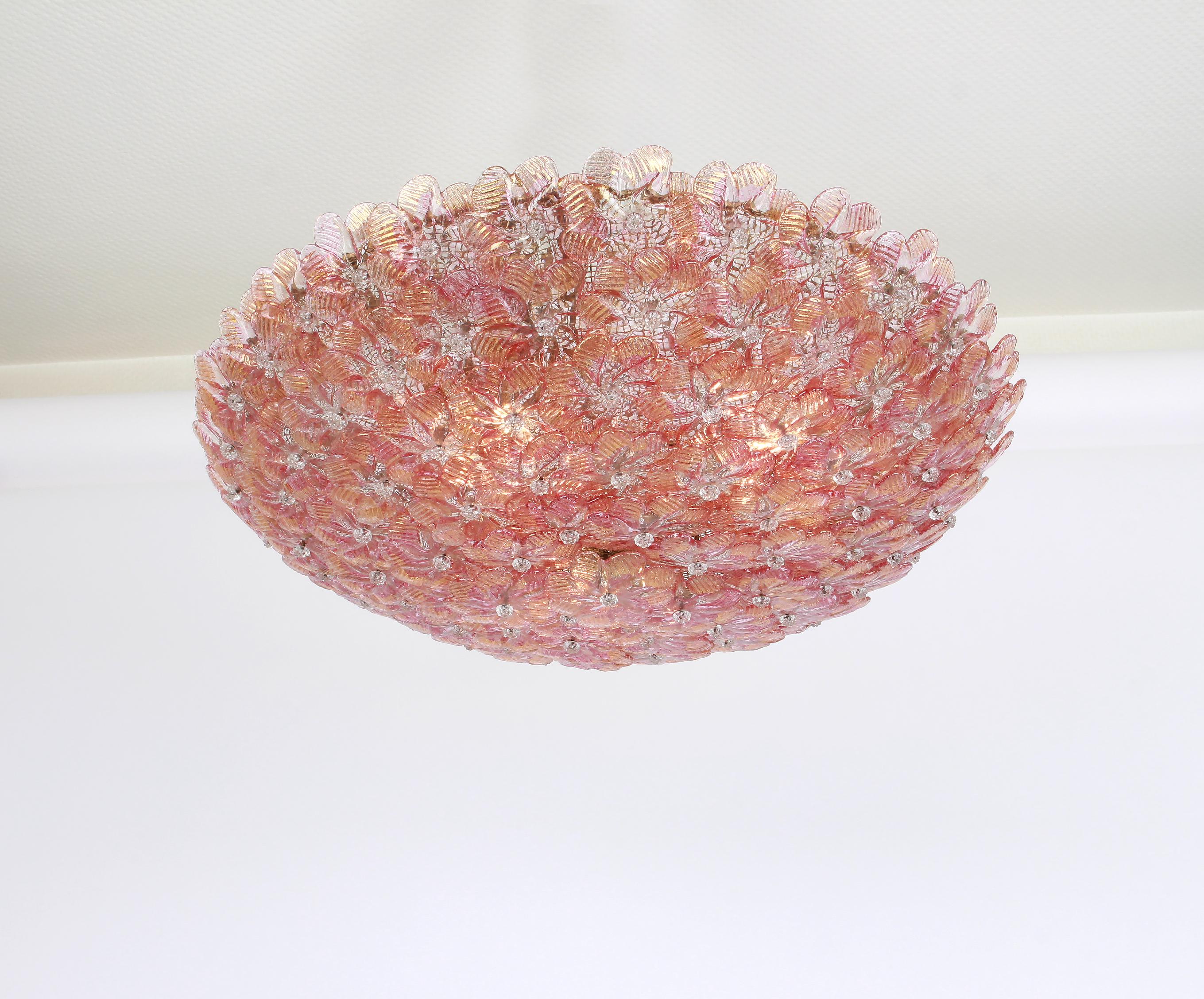 Mid-20th Century Midcentury Murano Glass Ceiling Fixture by Barovier & Toso, Italy, 1960s For Sale