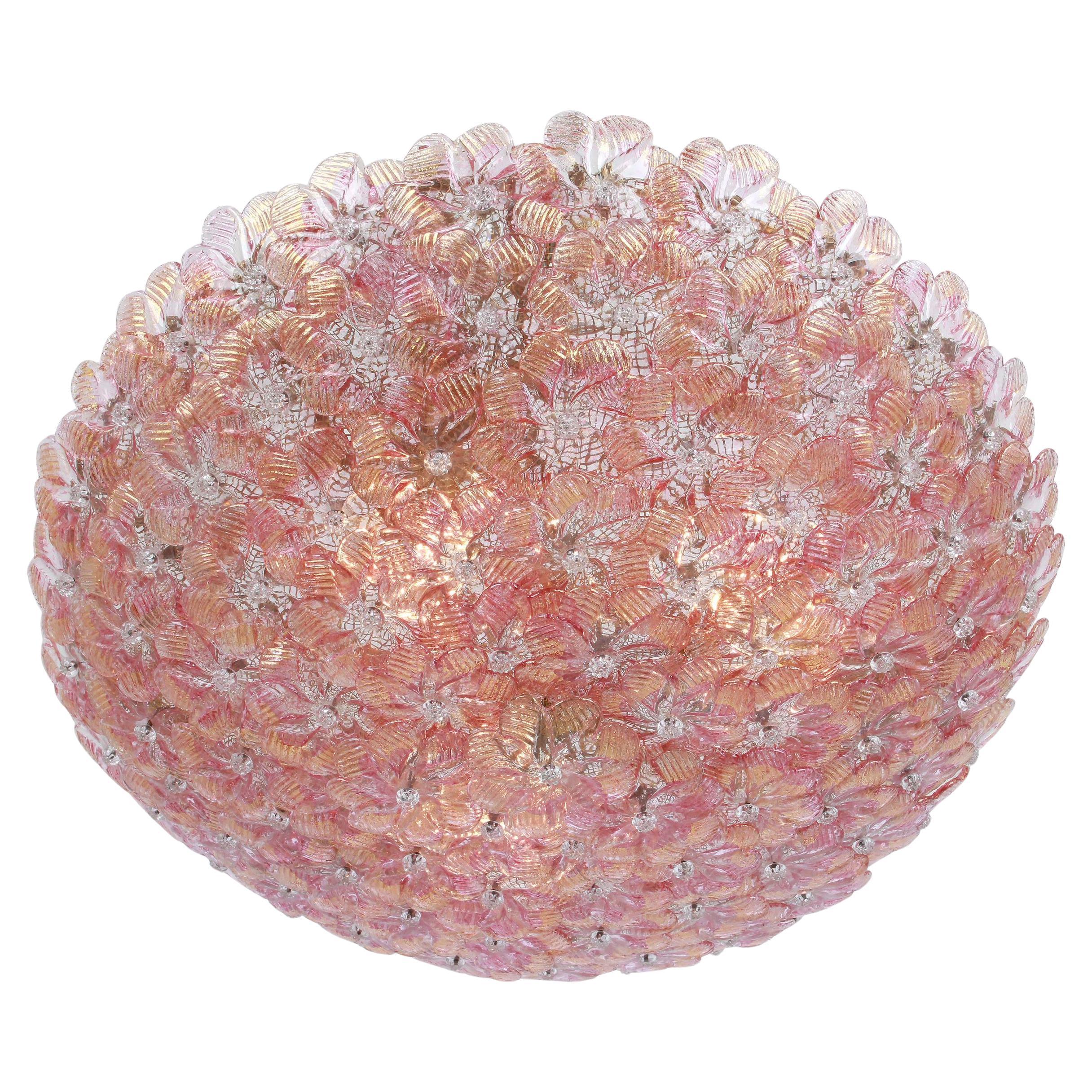 Midcentury Murano Glass Ceiling Fixture by Barovier & Toso, Italy, 1960s