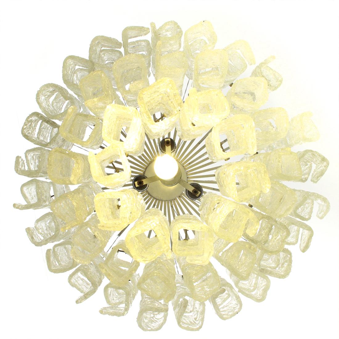 Midcentury Murano Glass Chandelier, 1970s For Sale 1