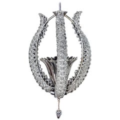 Elegante araña de cristal de Murano de mediados de siglo de Ercole Barovier, años 40