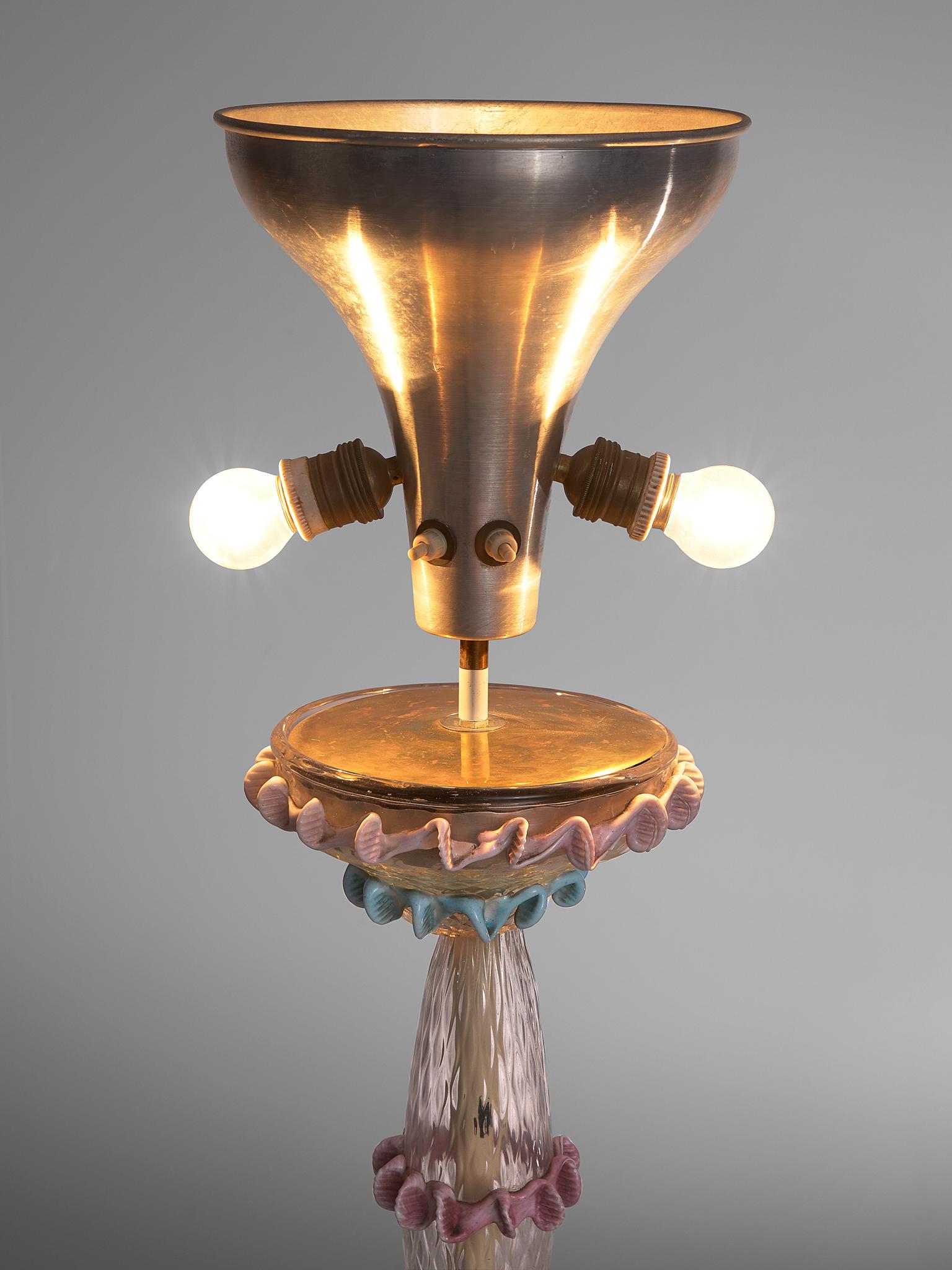 Italian Midcentury Murano Glass Floor Lamp, Italy