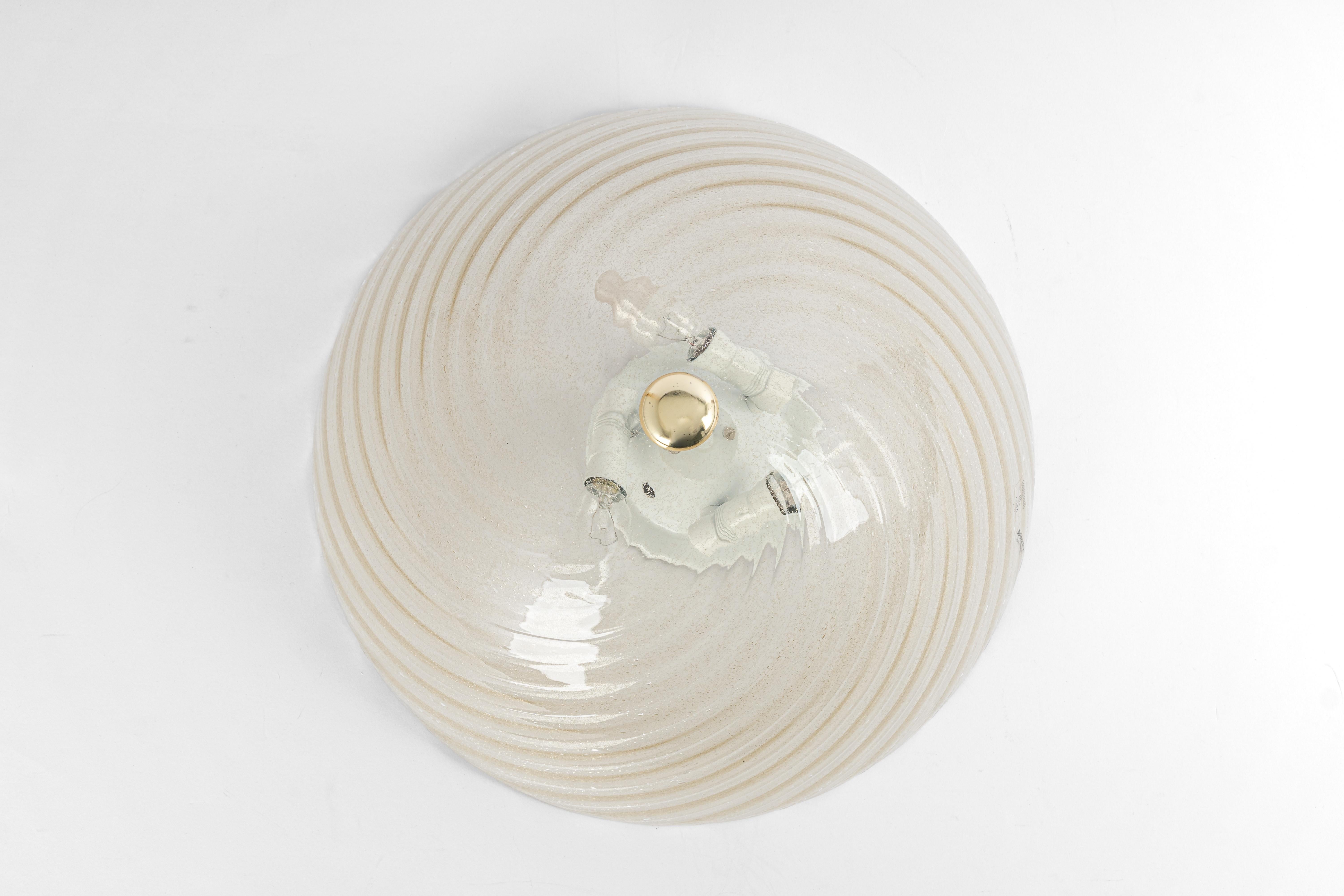 Italian Mid-Century Murano Glass Flush Mount by Barovier & Toso, Italy, 1960s For Sale