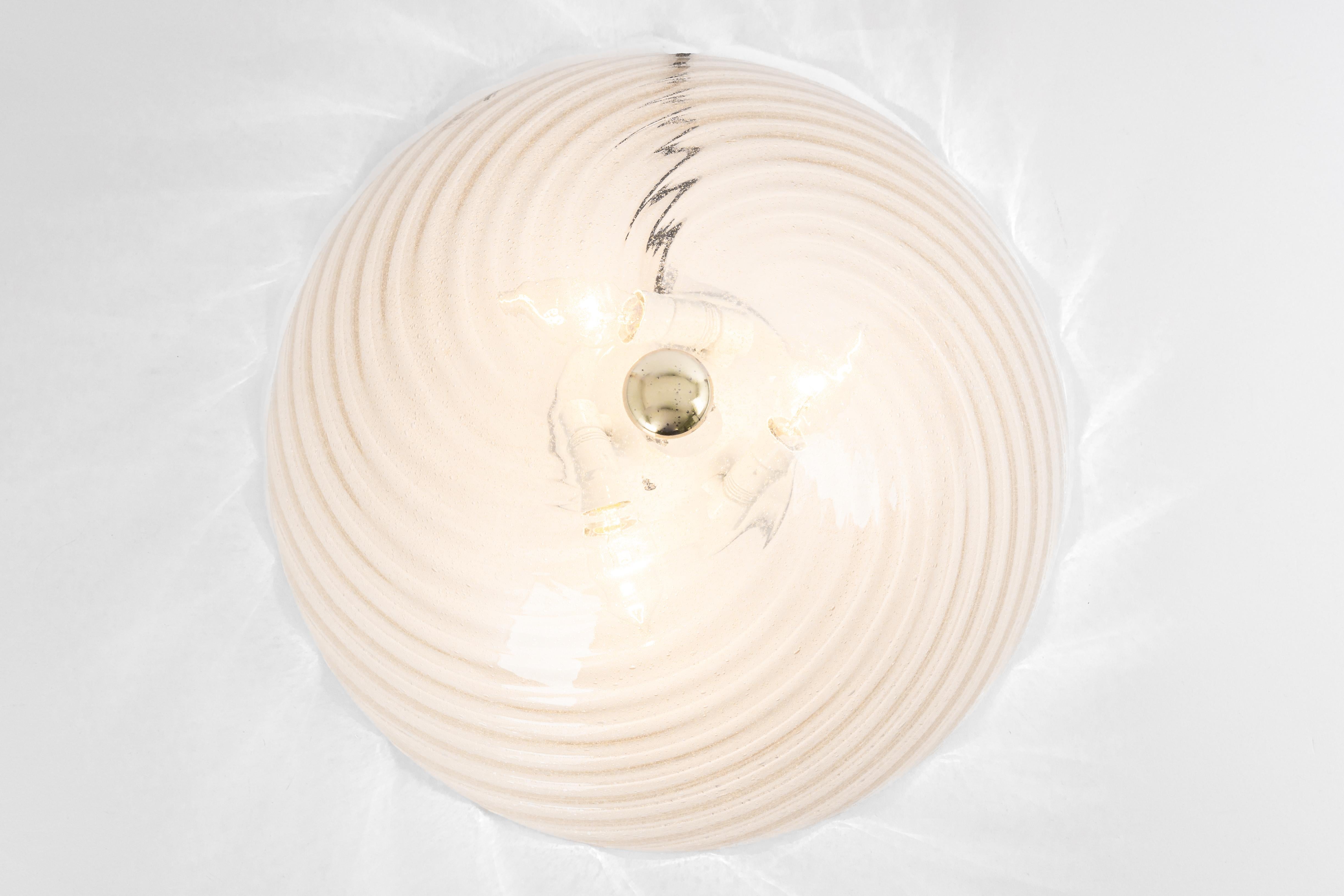Mid-Century Murano Glass Flush Mount by Barovier & Toso, Italy, 1960s For Sale 3