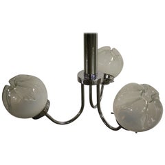 Midcentury Murano Glass Globe Chandelier, Italy, 1970s