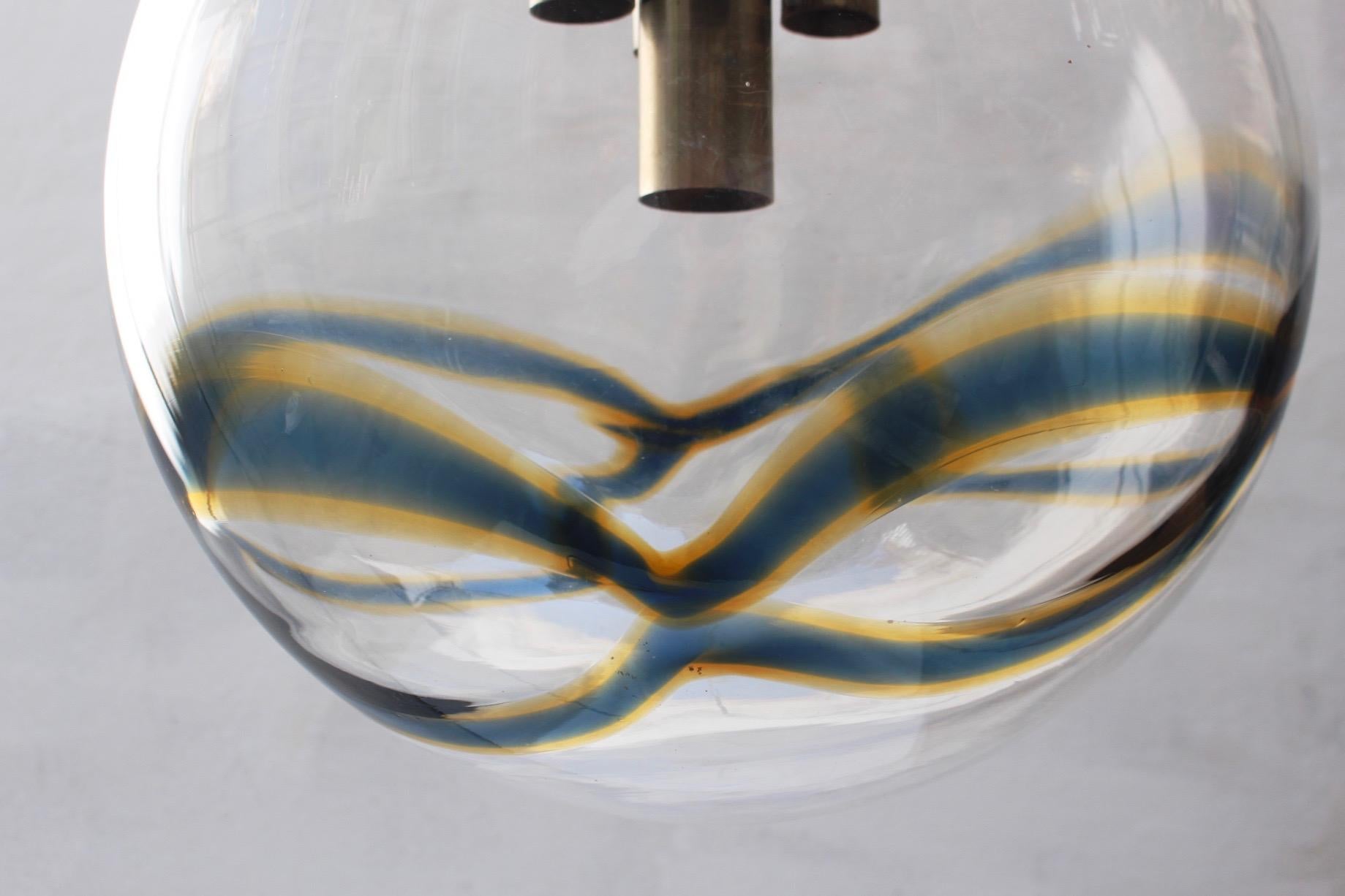 Midcentury Murano Glass Globe Italian Large Chandelier from Mazzega, 1970s 5