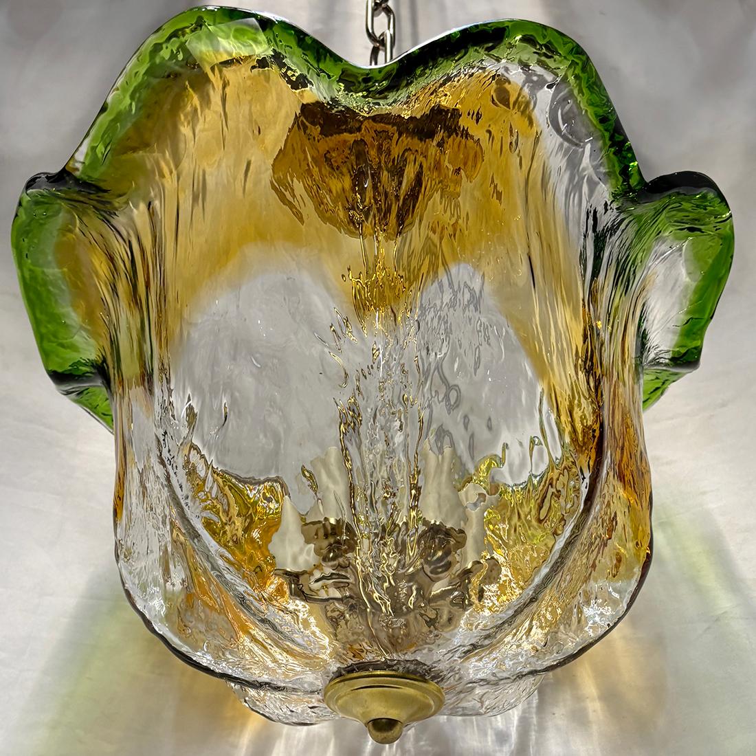 Italian Midcentury Murano Glass Light Fixture For Sale