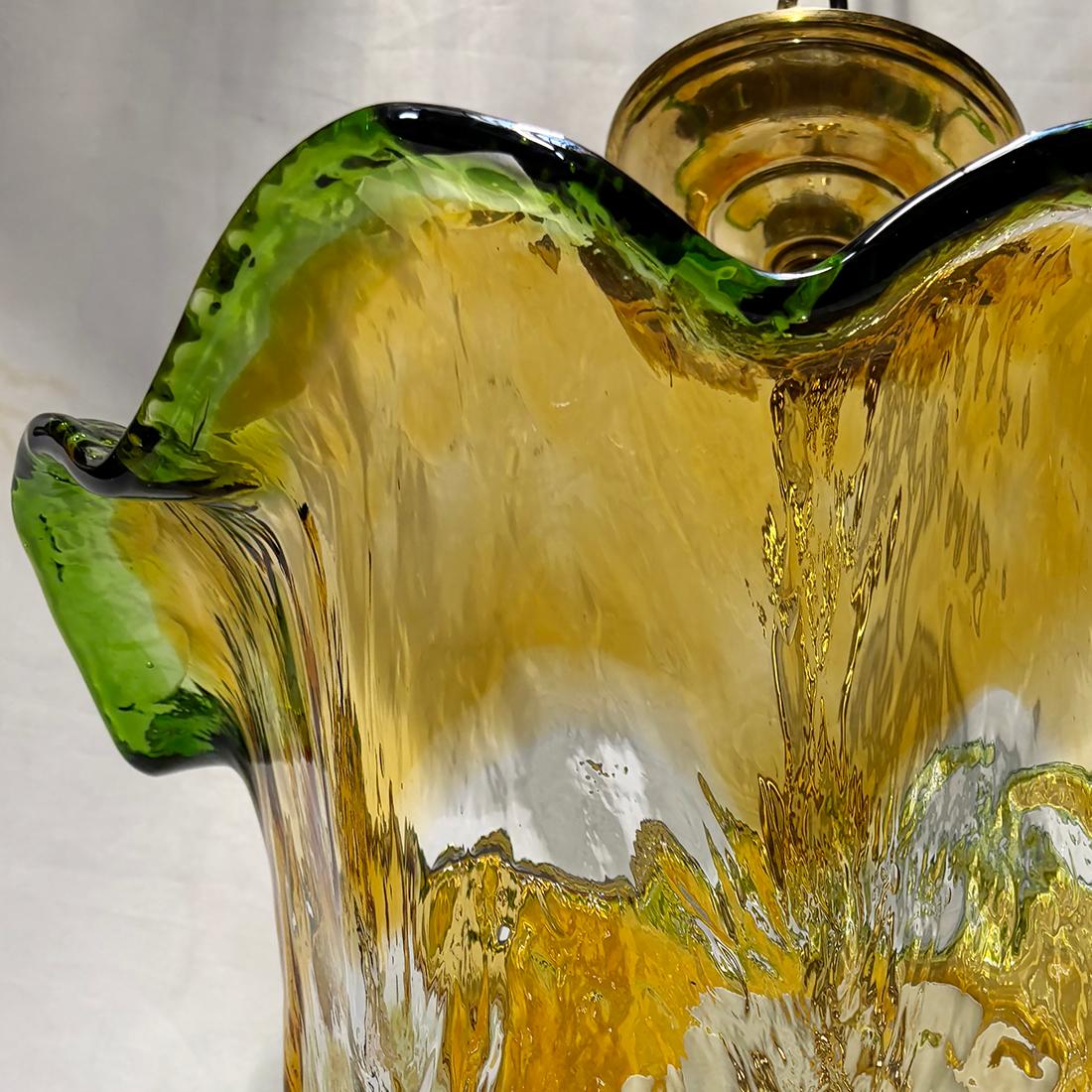 Midcentury Murano Glass Light Fixture In Good Condition For Sale In New York, NY