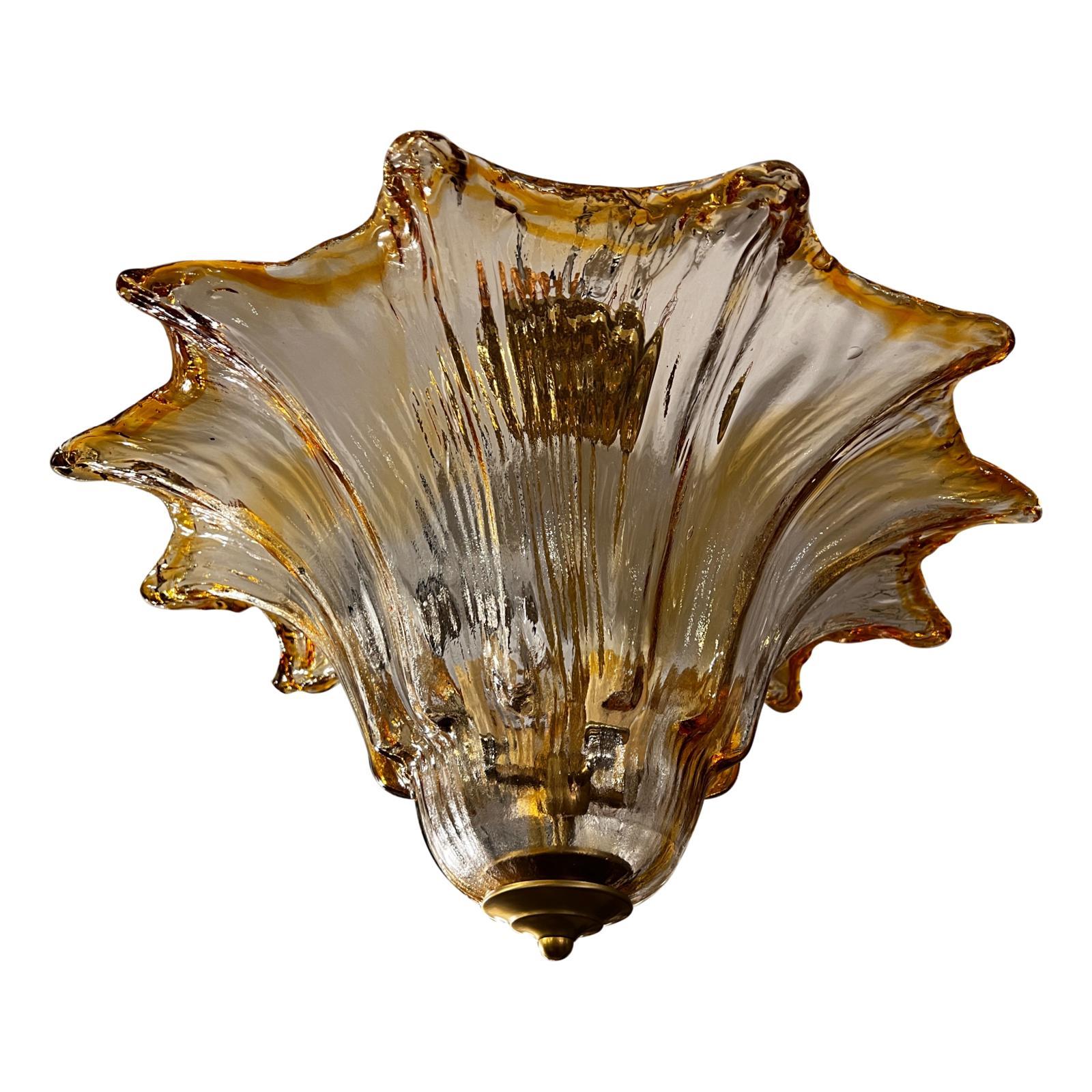 Mid-20th Century Midcentury Murano Glass Light Fixture For Sale