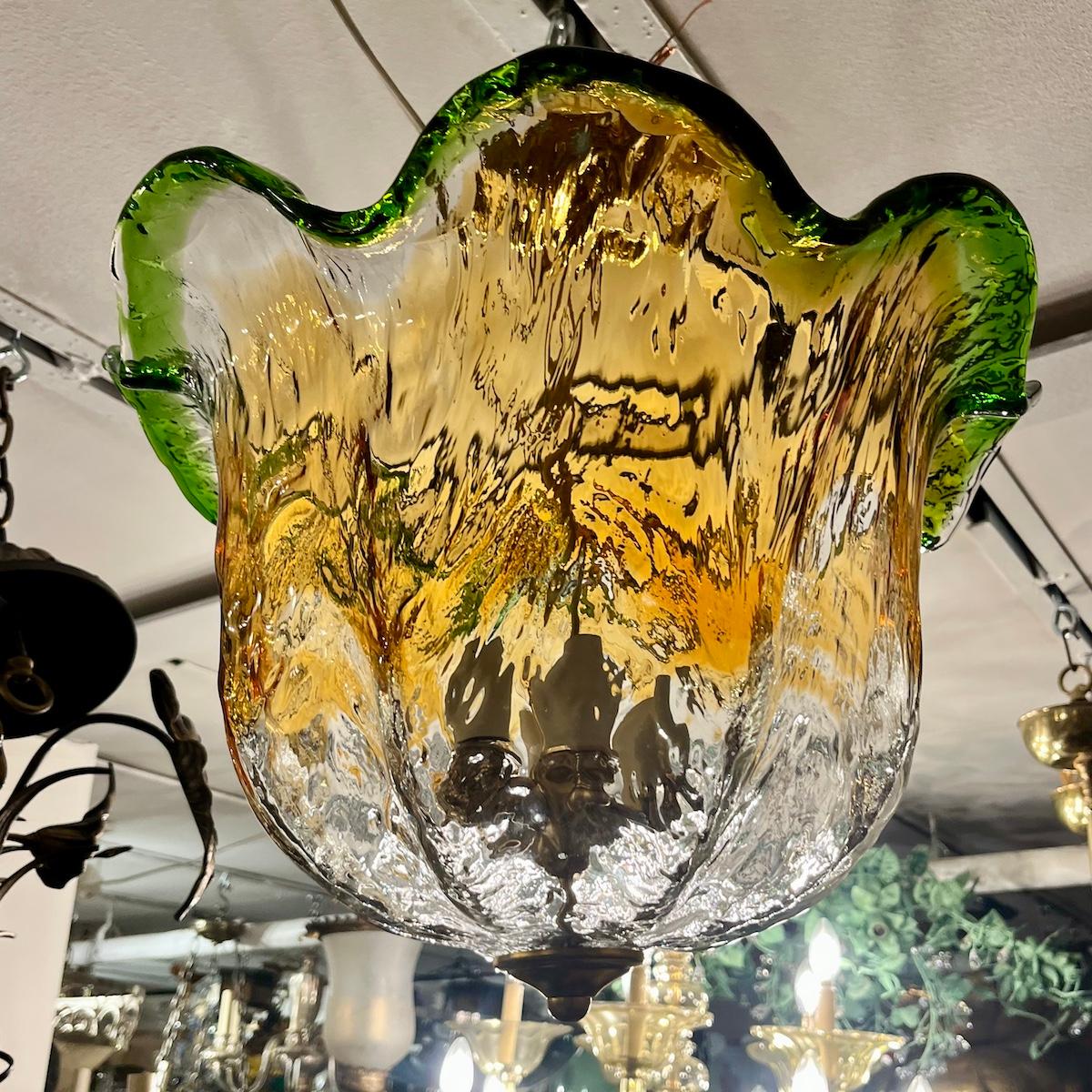 Midcentury Murano Glass Light Fixture For Sale 2