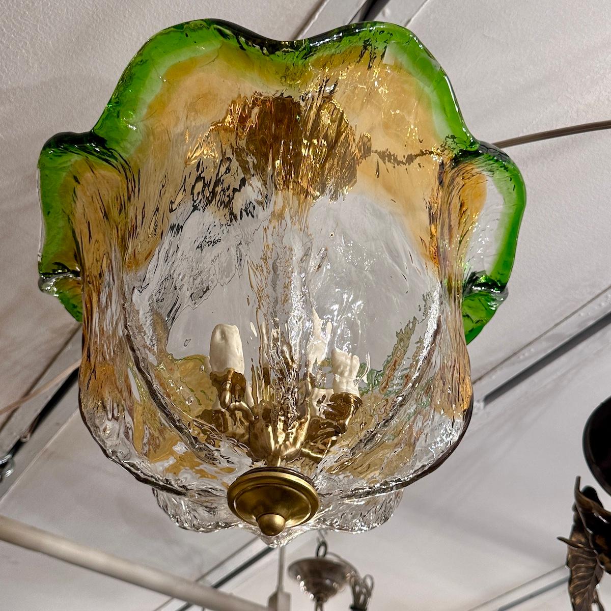 Midcentury Murano Glass Light Fixture For Sale 3