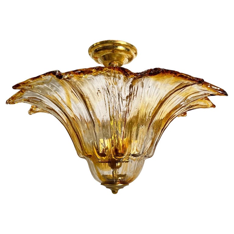 Midcentury Murano Glass Light Fixture For Sale at 1stDibs