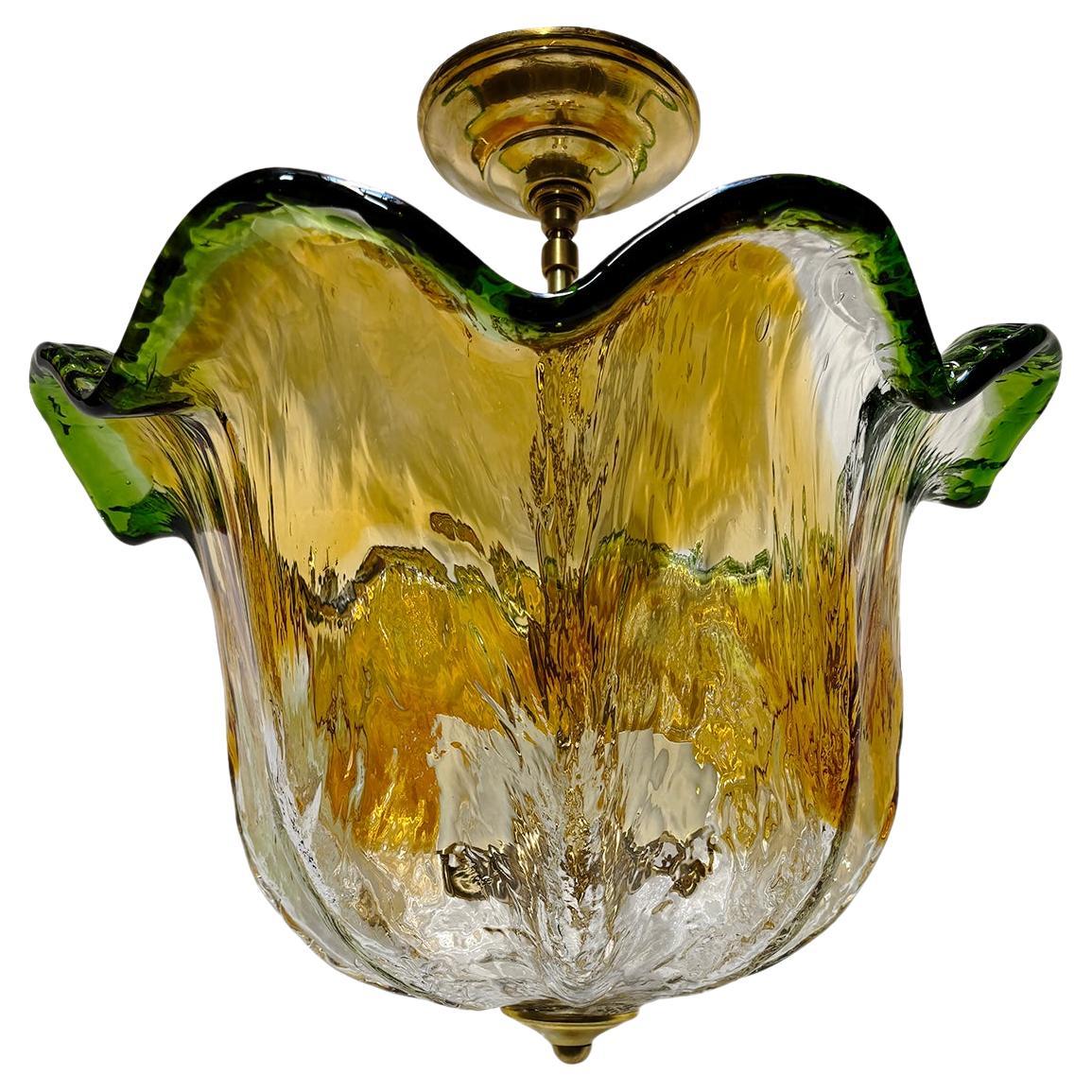 Midcentury Murano Glass Light Fixture For Sale