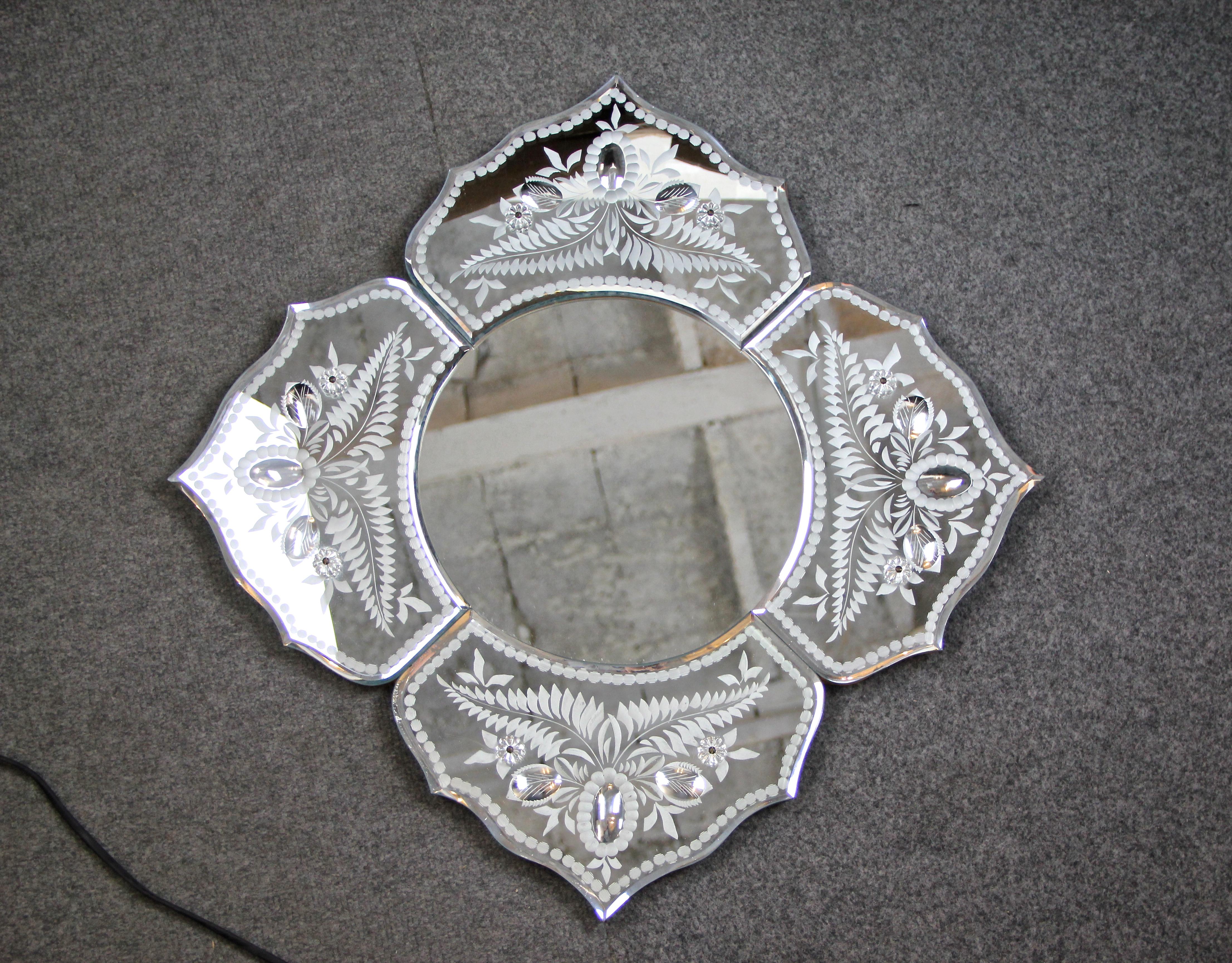 Midcentury Murano Glass Mirror, Italy, circa 1950-1960 5