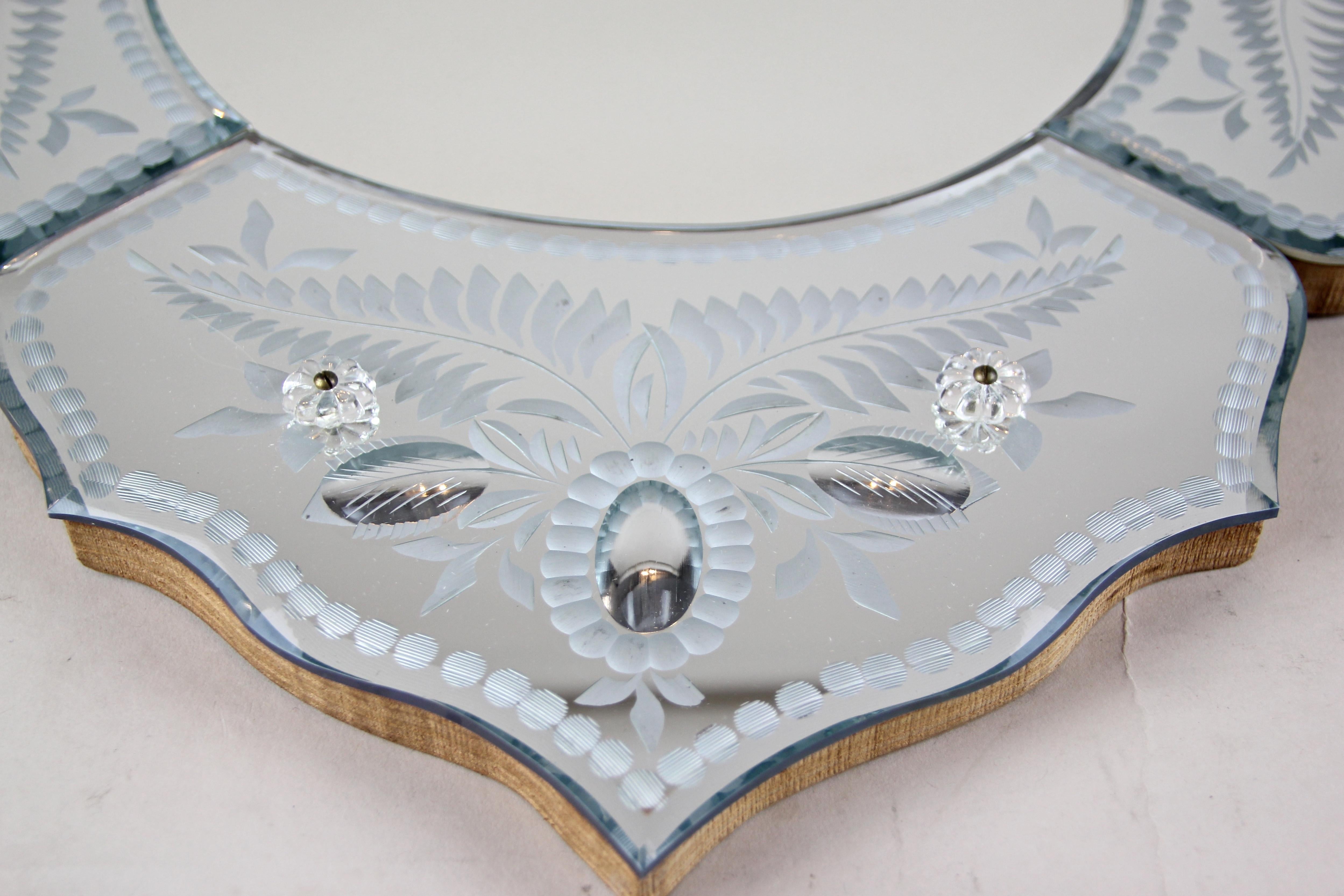 Italian Midcentury Murano Glass Mirror, Italy, circa 1950-1960