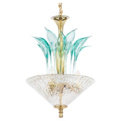 Mid‑Century Murano Glass Pendant with Millefiori in the Manner of Barovier