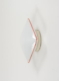 Midcentury Murano Glass Squared Ceiling Light or Sconce by Leucos, Italy 1970s