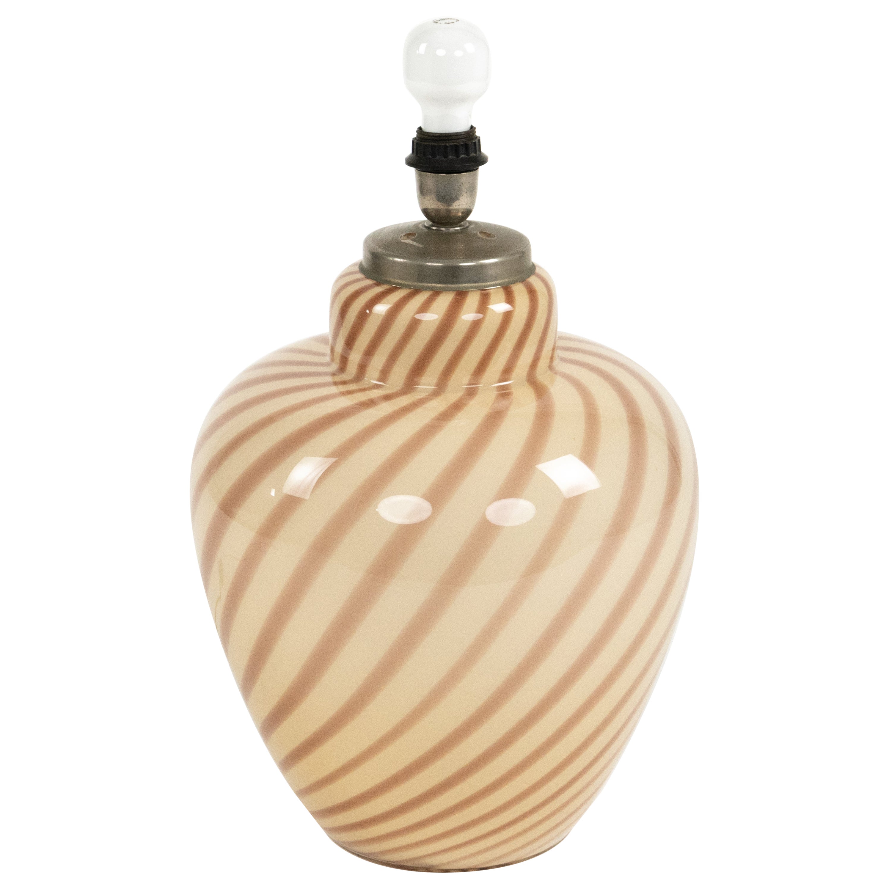 Lámpara de sobremesa de cristal de Murano de mediados de siglo de Tommaso Barbi, Italia Años 70