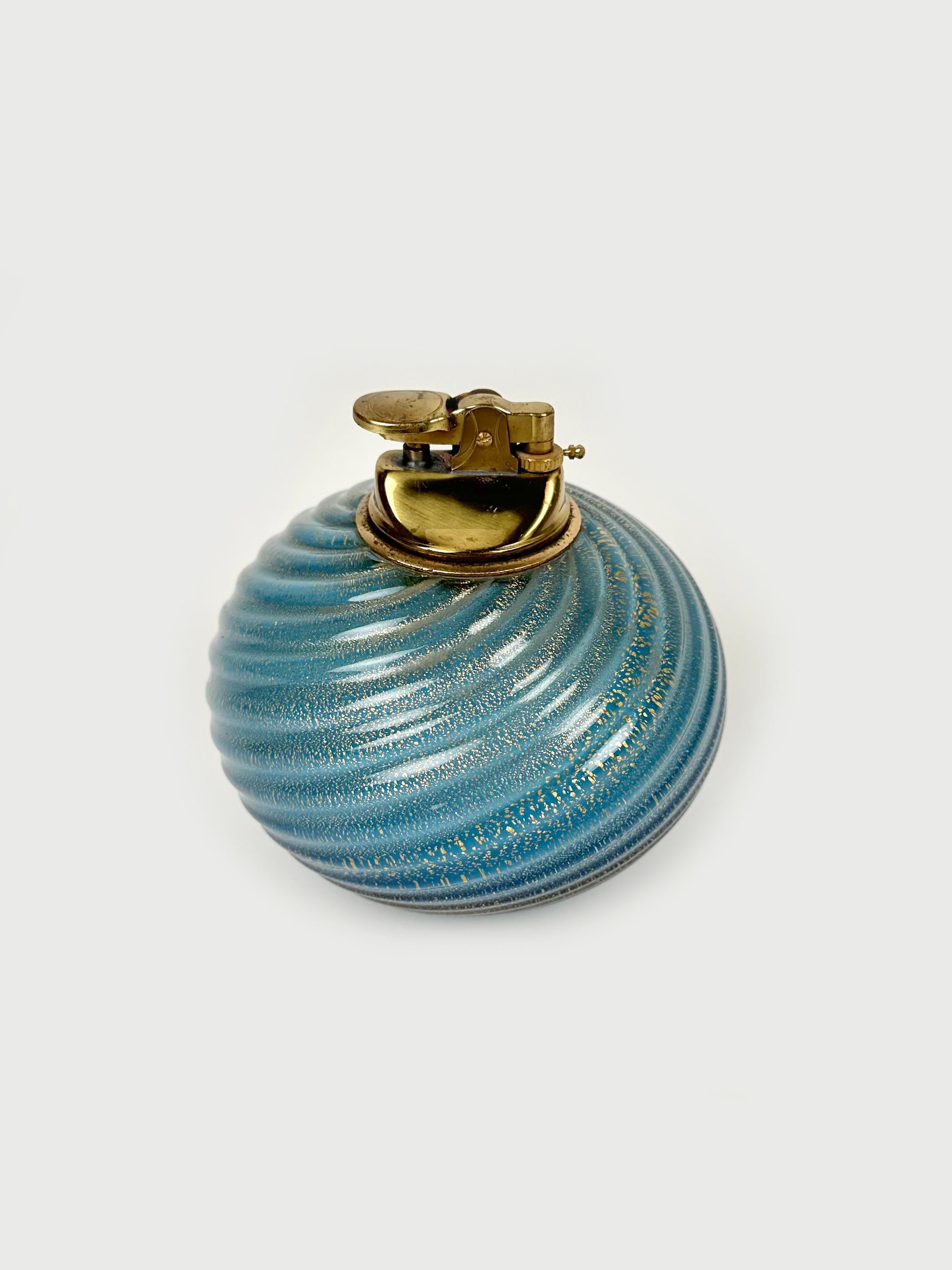 Italian Midcentury Murano Glass Table Lighter by Tommaso Barbi, Italy, 1970s For Sale