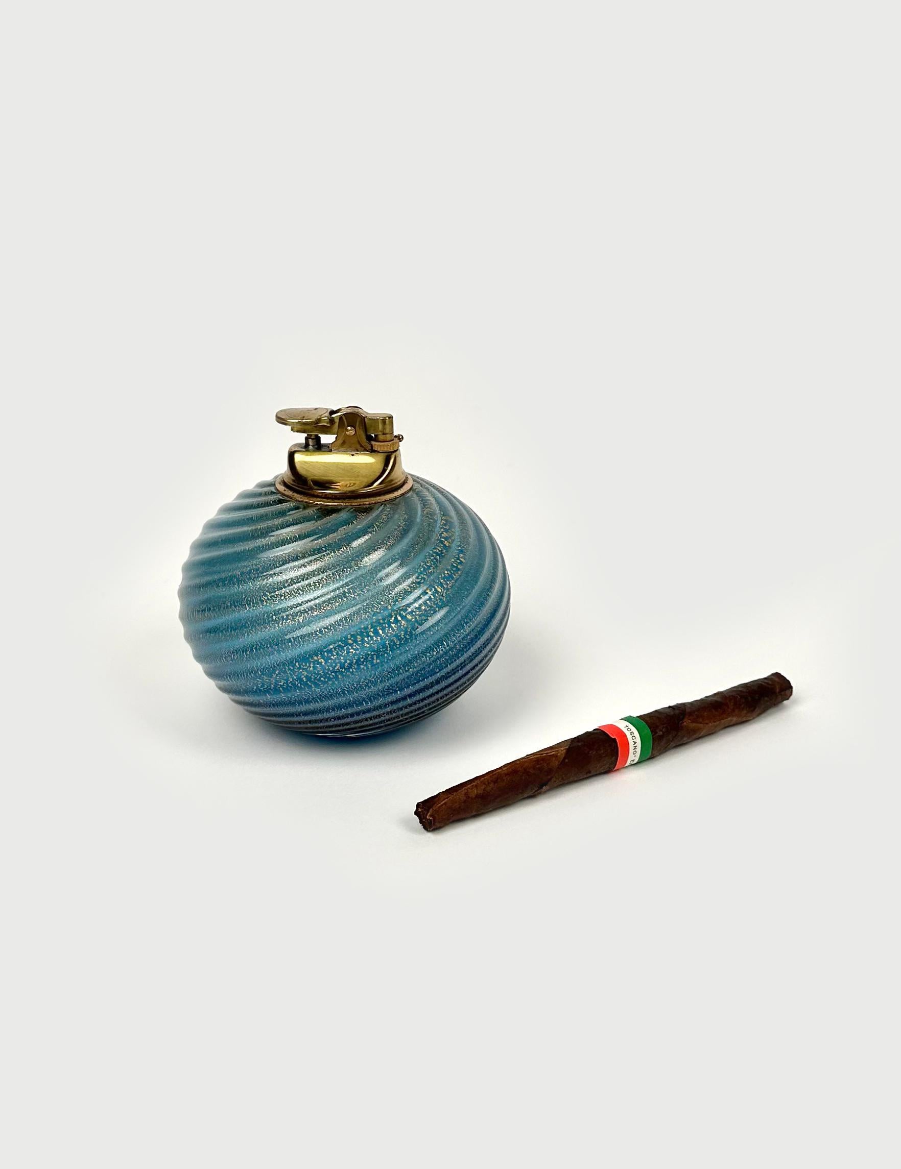 Midcentury Murano Glass Table Lighter by Tommaso Barbi, Italy, 1970s For Sale 1