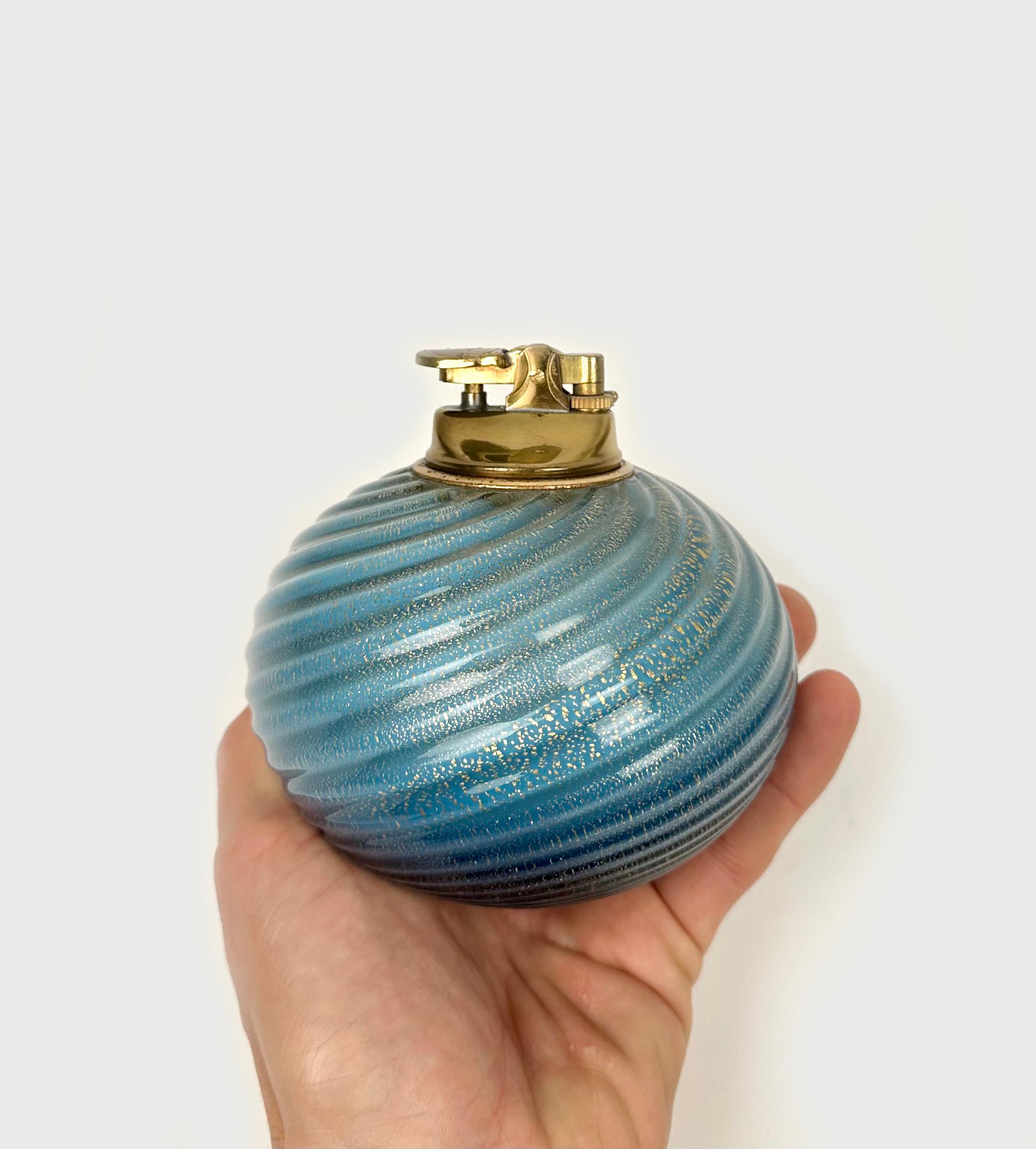 Midcentury Murano Glass Table Lighter by Tommaso Barbi, Italy, 1970s For Sale 3