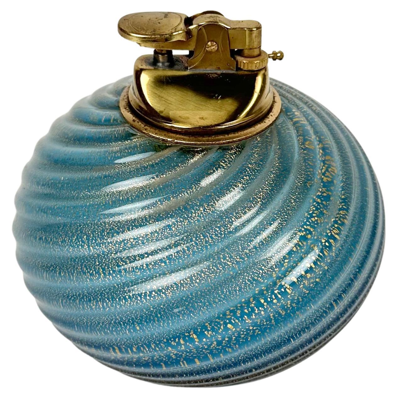 Midcentury Murano Glass Table Lighter by Tommaso Barbi, Italy, 1970s For Sale