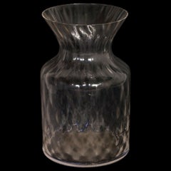 Vase transparent en verre de Murano du milieu du siècle dernier signé Barovier, avec motif de losange