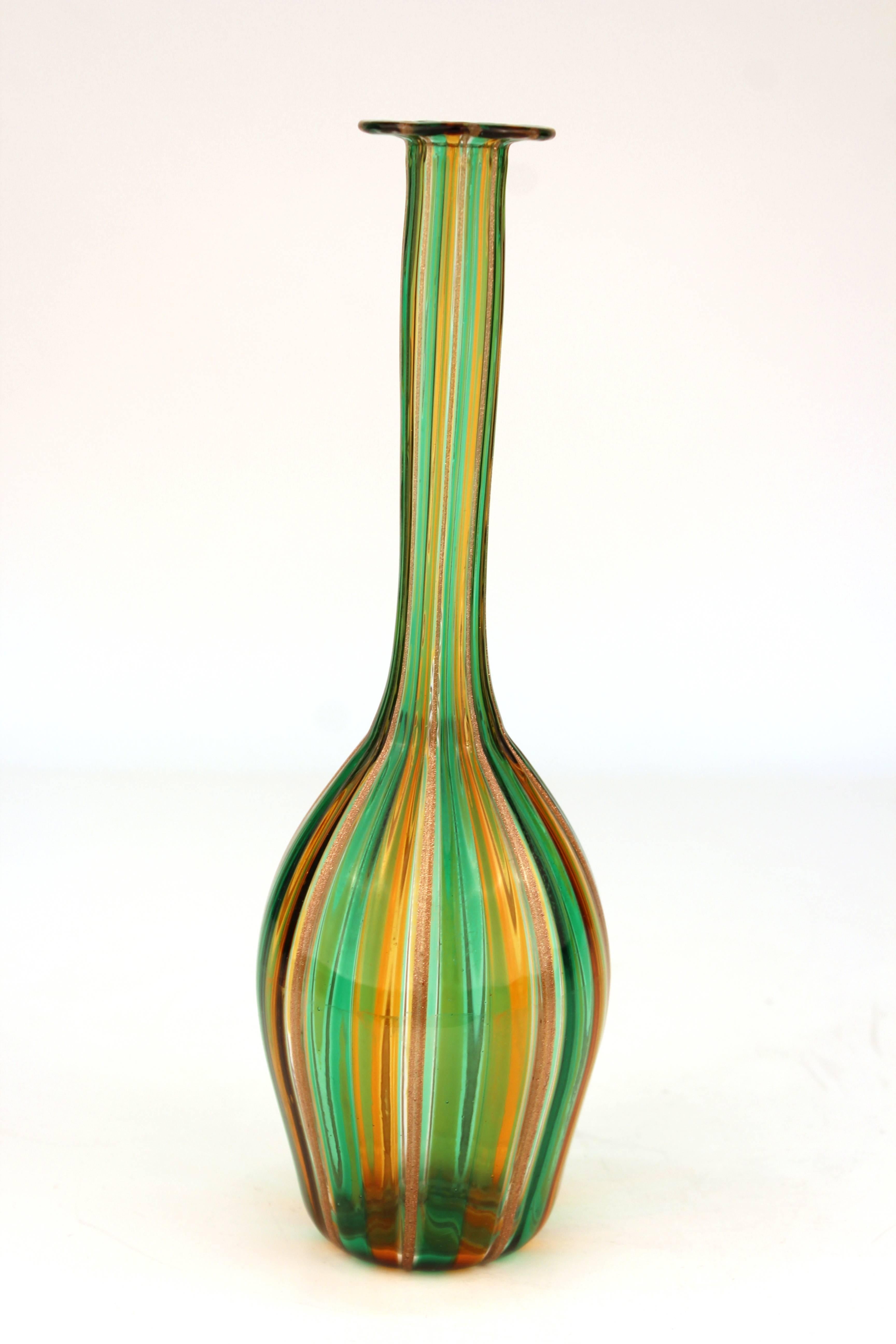 Mid-Century Modern Midcentury Murano Long-Necked Glass Vase