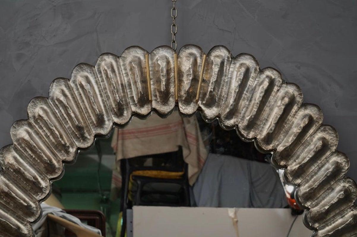 Specchio da parete ovale in vetro artistico e ottone di Murano del 2020 in vendita 3
