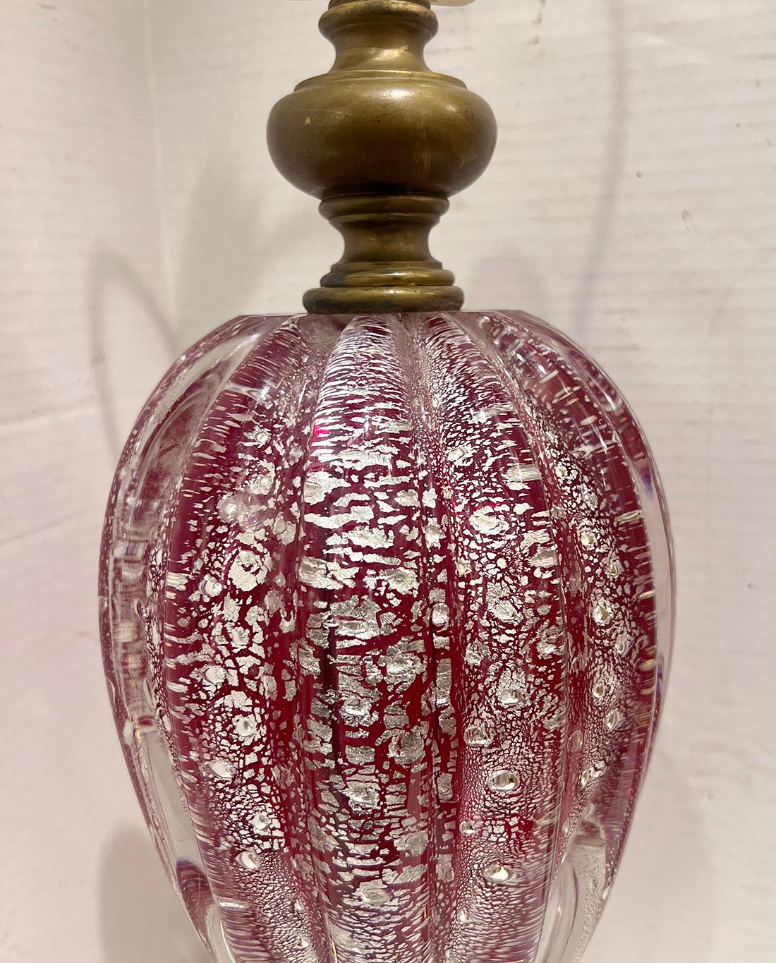 Italian Midcentury Murano Table Lamp For Sale