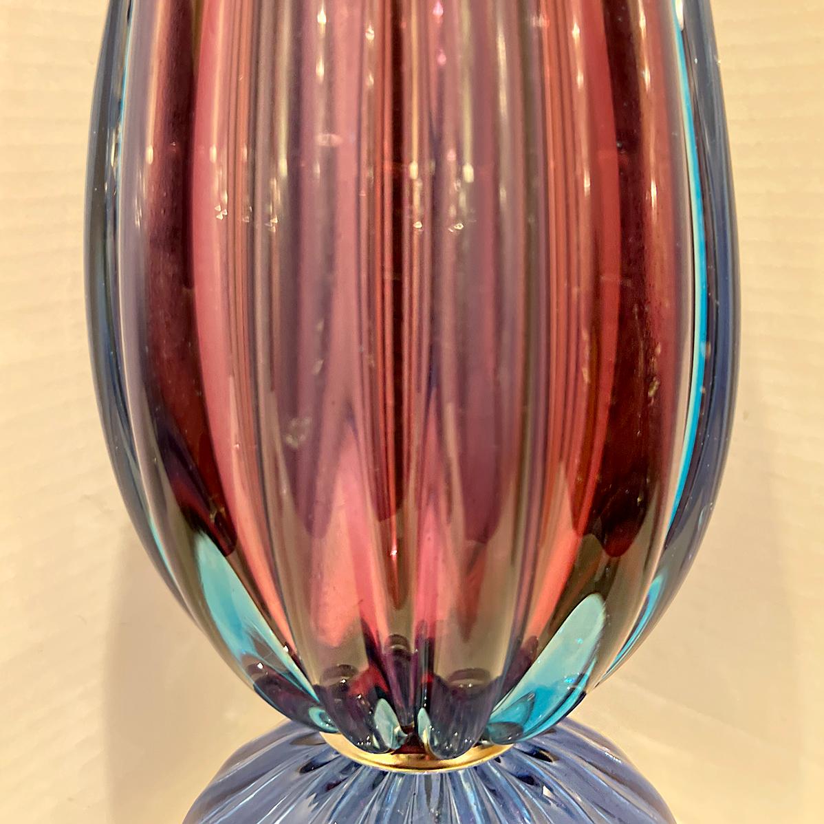 Italian Midcentury Murano Table Lamp For Sale