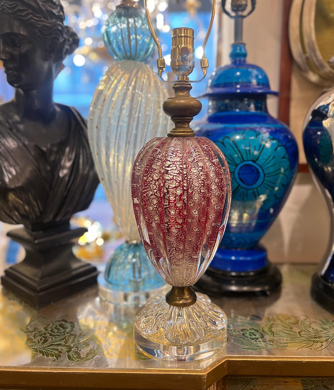 Murano Glass Midcentury Murano Table Lamp For Sale
