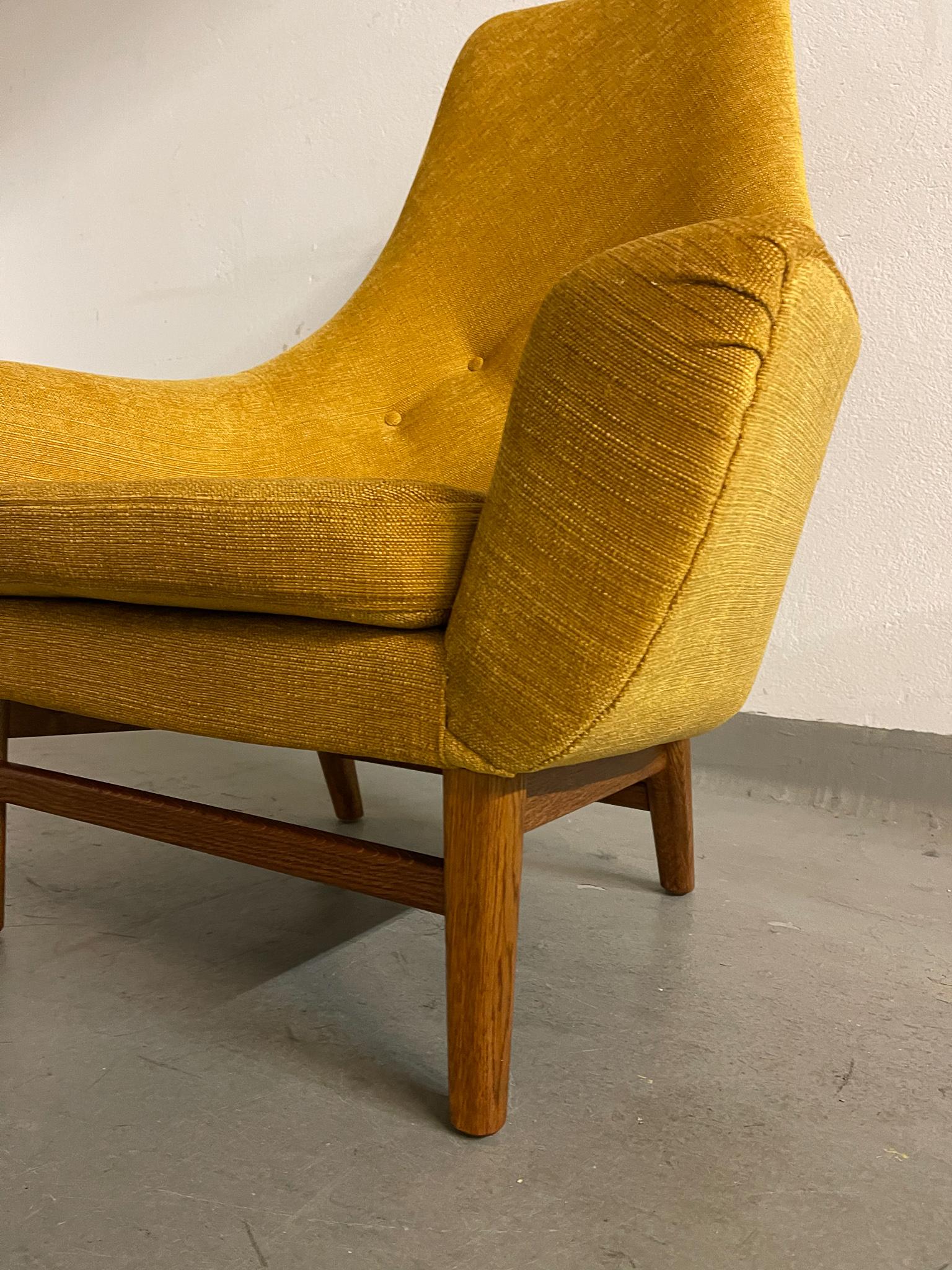 Midcentury Mustard Colored Lounge Chair S.M. Wincrantz, Sweden 3
