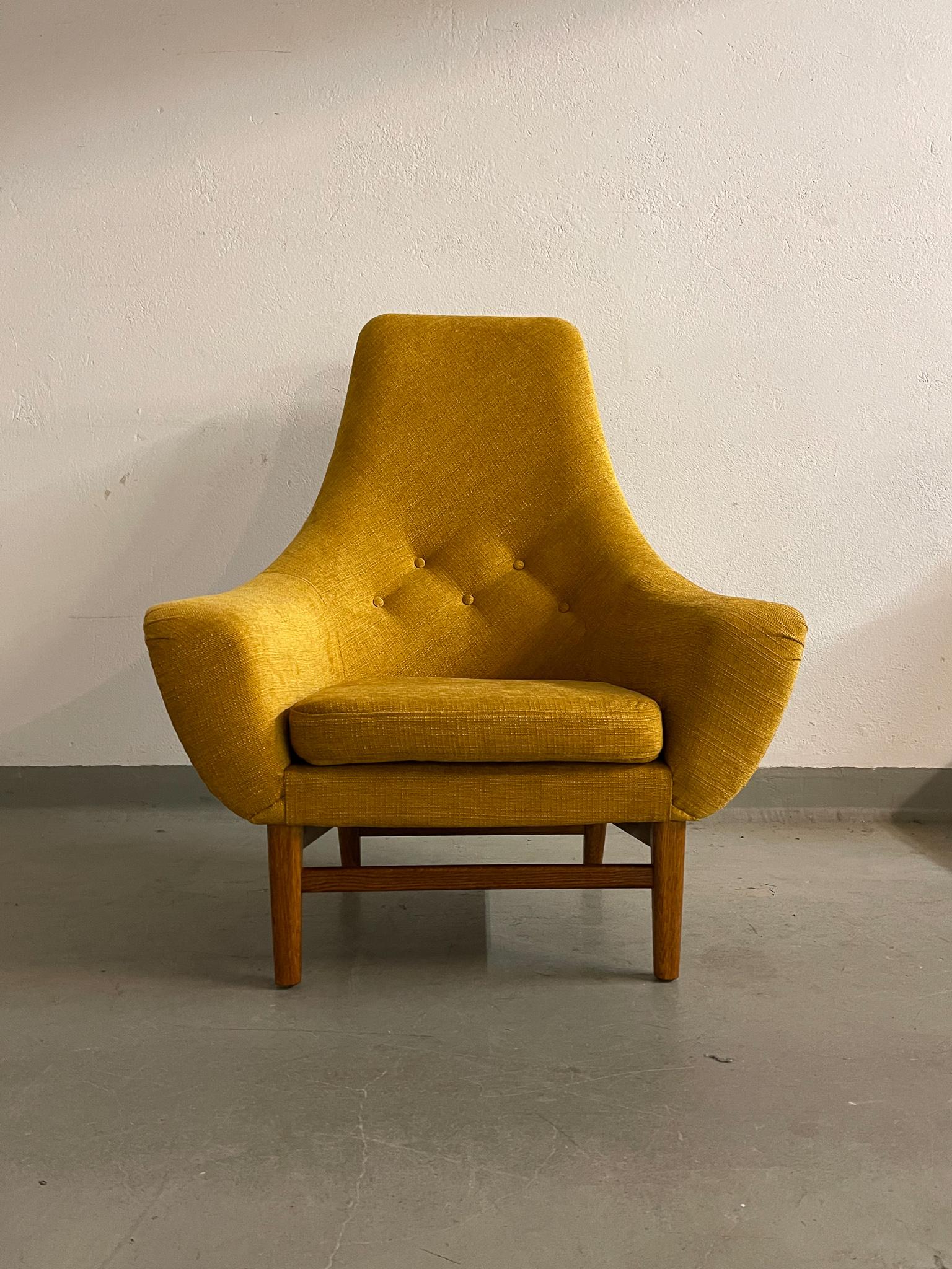 Midcentury Mustard Colored Lounge Chair S.M. Wincrantz, Sweden 5