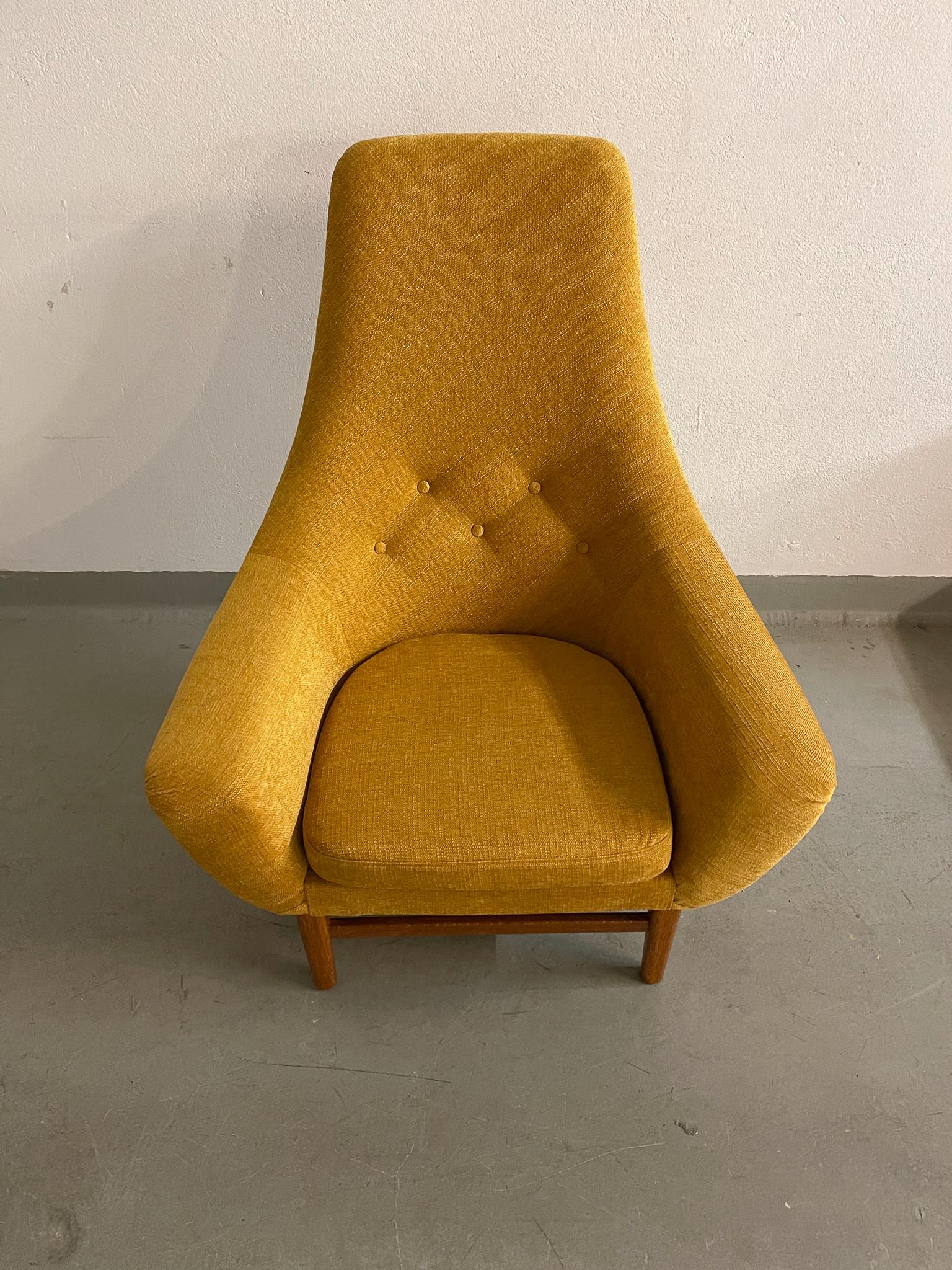 Midcentury Mustard Colored Lounge Chair S.M. Wincrantz, Sweden 6