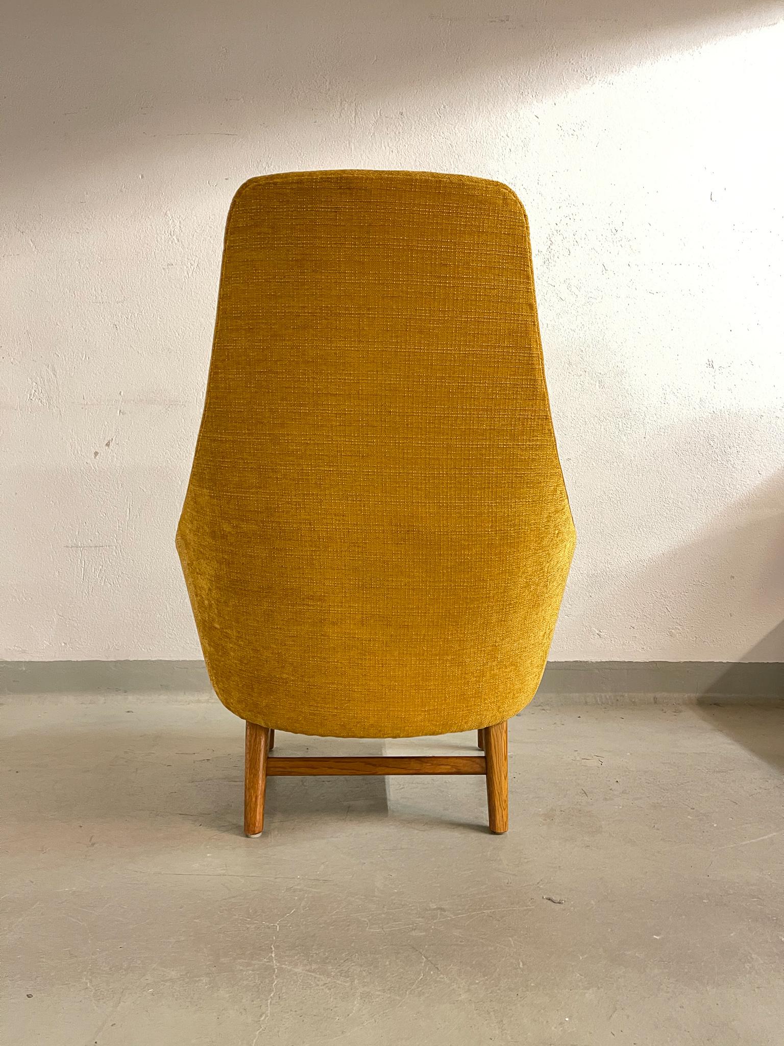 Midcentury Mustard Colored Lounge Chair S.M. Wincrantz, Sweden 7