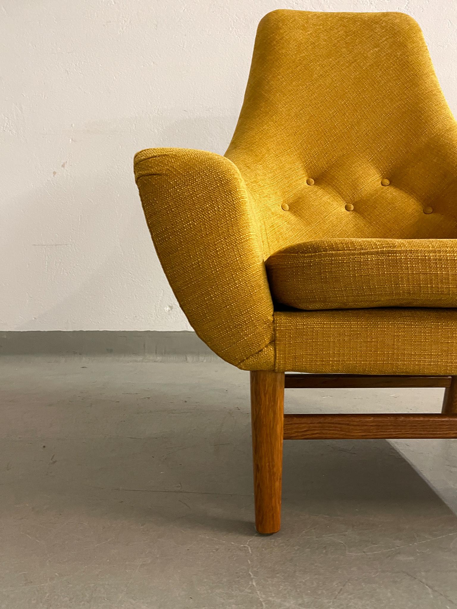 Mid-20th Century Midcentury Mustard Colored Lounge Chair S.M. Wincrantz, Sweden