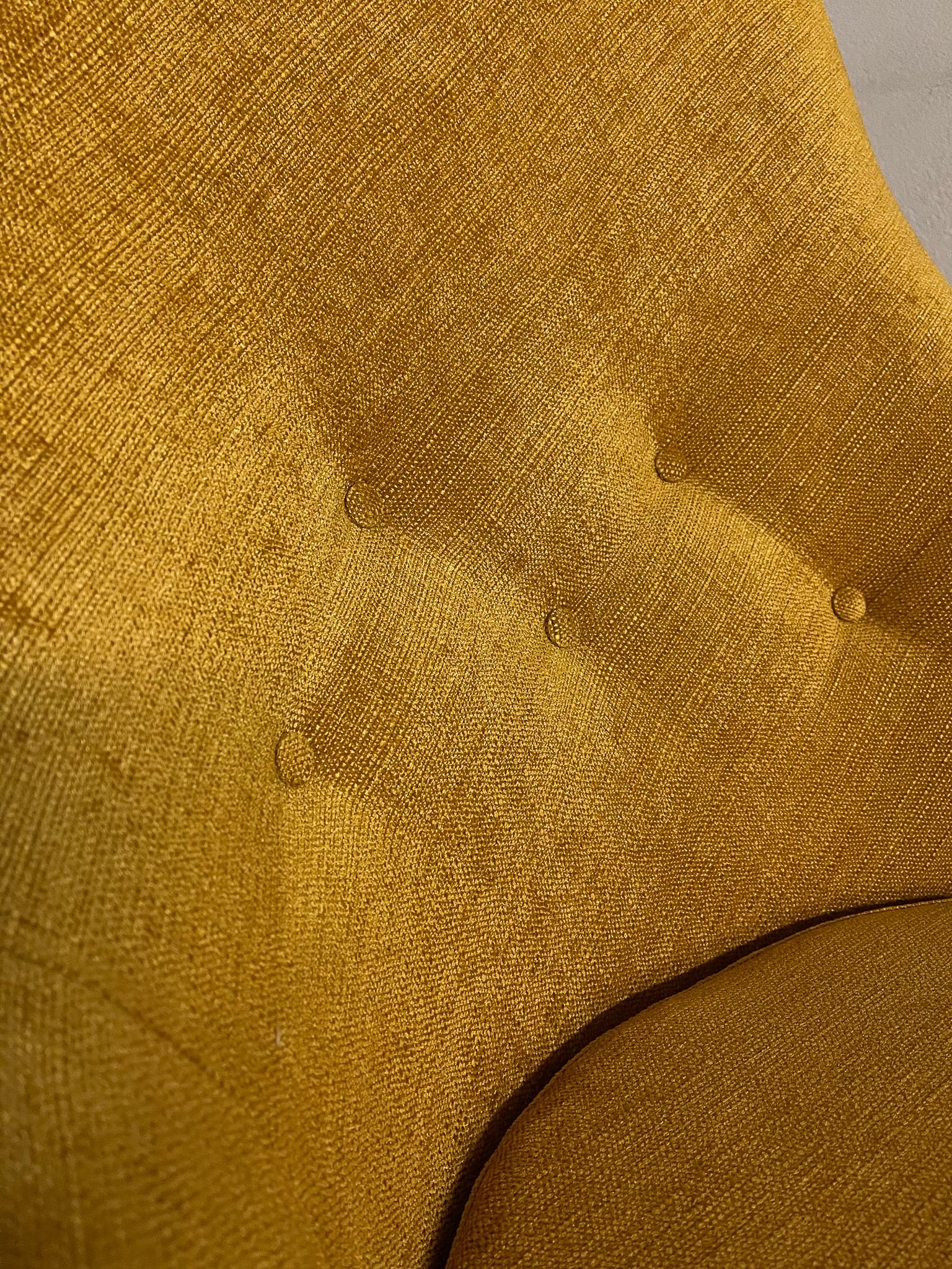 Midcentury Mustard Colored Lounge Chair S.M. Wincrantz, Sweden 2