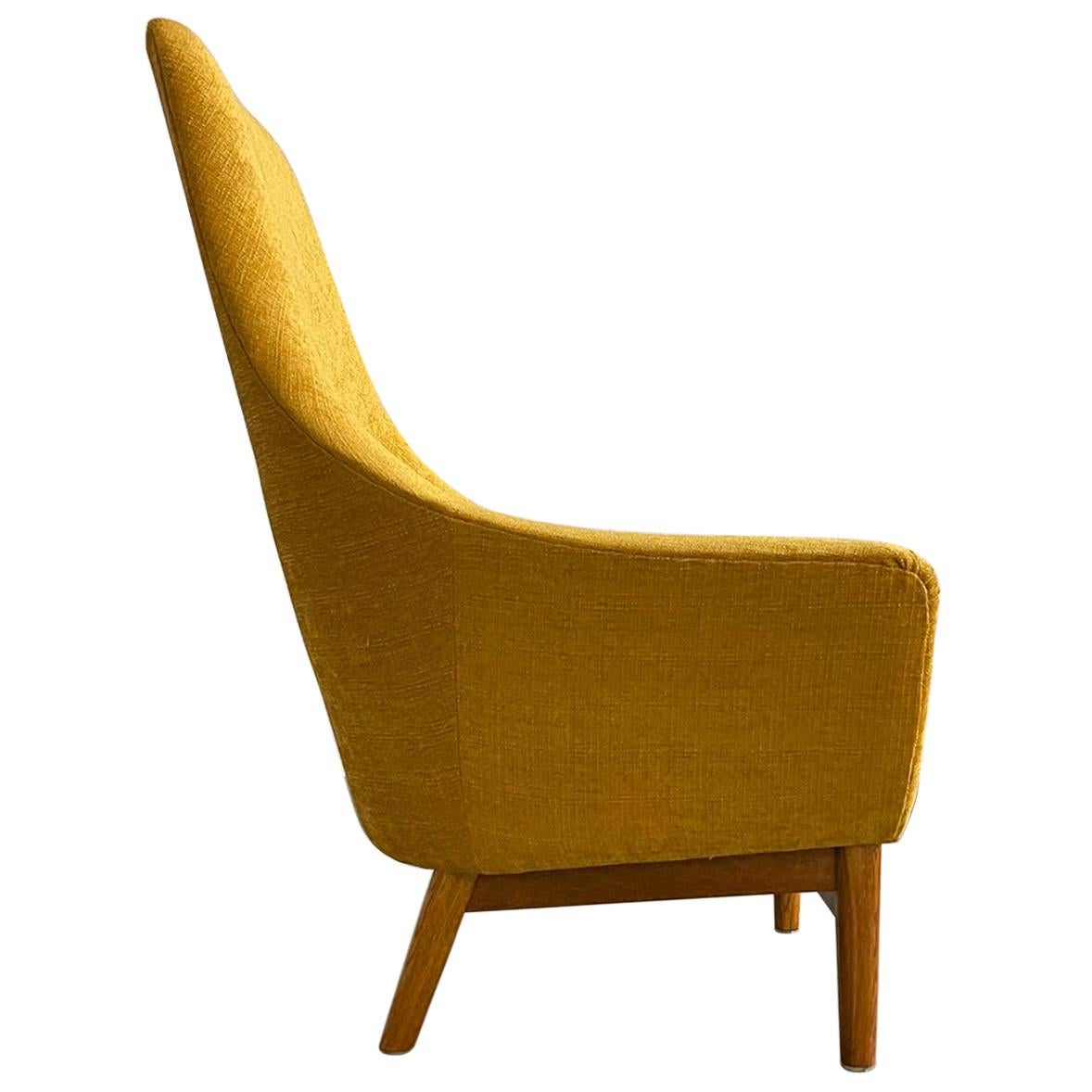 Midcentury Mustard Colored Lounge Chair S.M. Wincrantz, Sweden