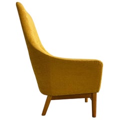 Midcentury Mustard Colored Lounge Chair S.M. Wincrantz, Sweden