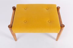 Midcentury Mustard Yellow Vintage Stool, Edmund Homa, 1960s