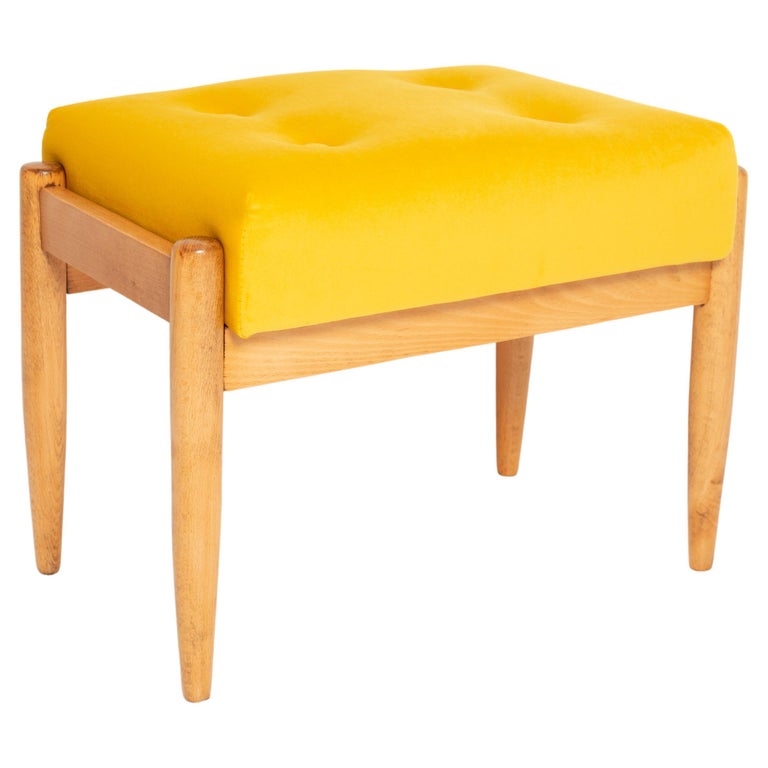 Midcentury Mustard Yellow Vintage Stool, Edmund Homa, 1960s For Sale at