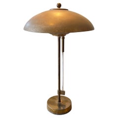 Vintage Midcentury Mutual Sunset Lamp Company Table Lamp With Lucite Pull On/Off Switch