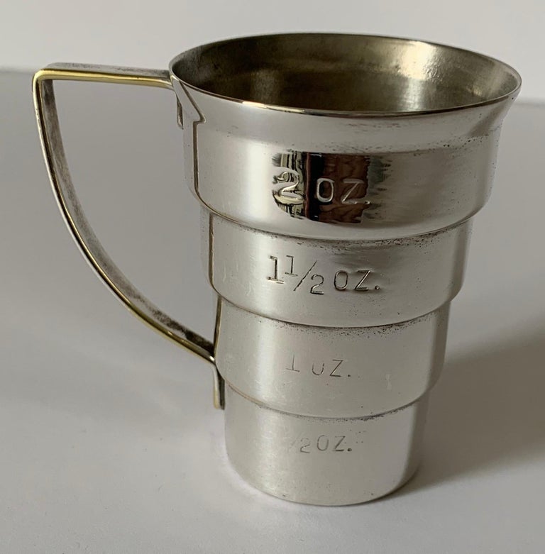 Midcentury Napier Silver Plated Stepped Jigger at 1stDibs