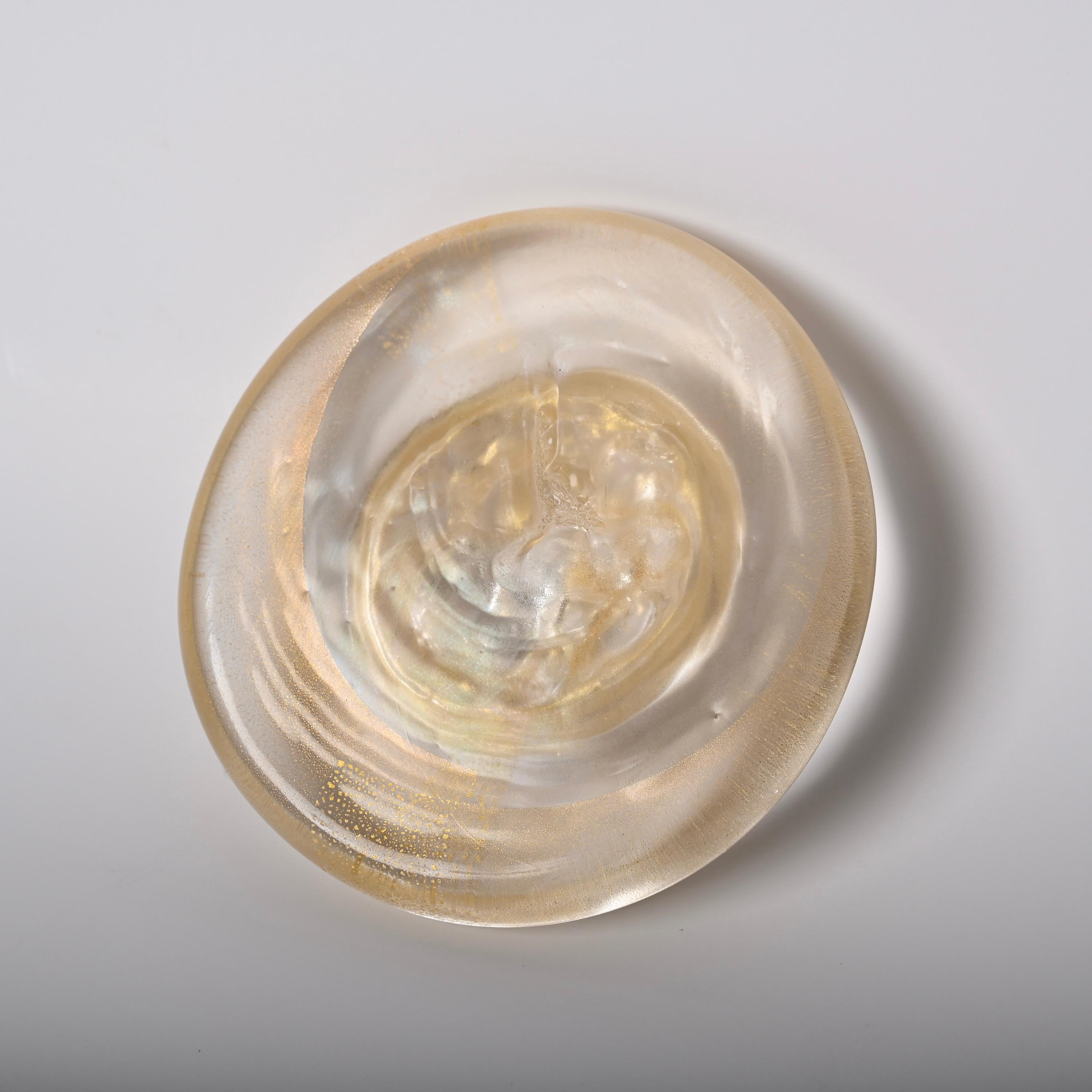 Midcentury Nason Italian Murano Gold Crystal Glass Lion-Shaped Paperweight 1970s 8