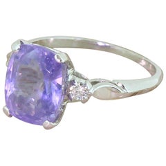 Midcentury Natural Colour Change Sapphire Solitaire Ring