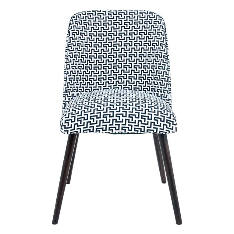 Midcentury Black and White Chair For Sale